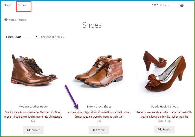 WooCommerce Produktbeschreibung - Kategorieseite 